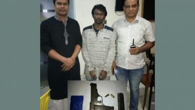 ময়মনসিংহে মাদক-অস্ত্রসহ যুবক গ্রেপ্তার