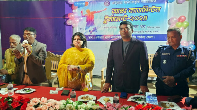 জমজমাট ব্যাডমিন্টন’র ফাইনালে গুইমারায় চ্যাম্পিয়ন পদ্মা