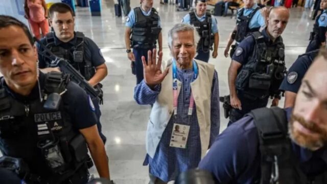 কড়া নিরাপত্তায় বাংলাদেশের পথে ড. ইউনূস