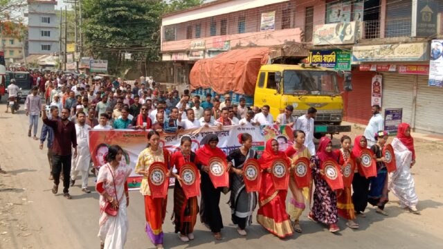 মাটিরাঙ্গায় বর্ষবরণে বর্নাঢ্য শোভাযাত্রা